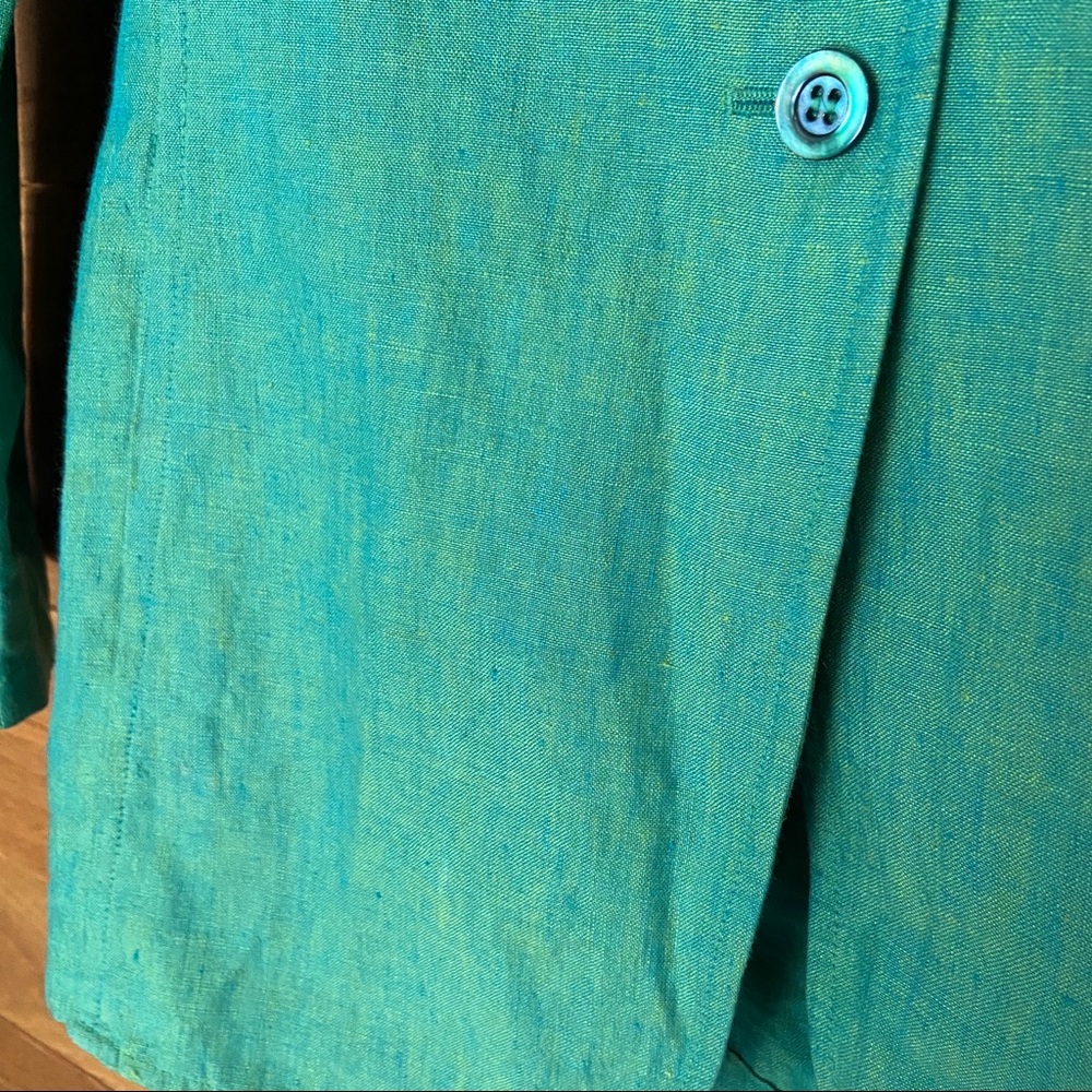 Vintage Escada 100% linen green blazer - Picture 2 of 8